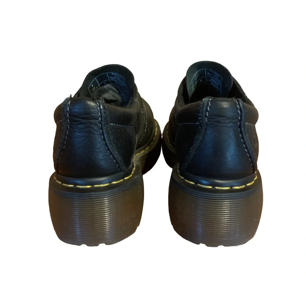 DR. MARTENS "CLUB MONK" VINTAGE Y2K 12282 BLACK LEATHER GUM SOLE LOAFER (6) - Picture 6 of 8